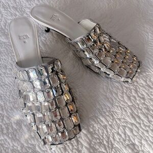Zara jewel studded mule